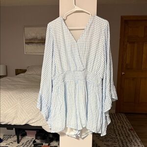 Pink Lily Blue and White Gingham Dress